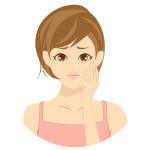 肌トラブルで悩む女性