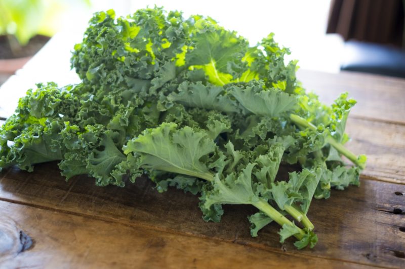 テーブルの上に乗っているケール