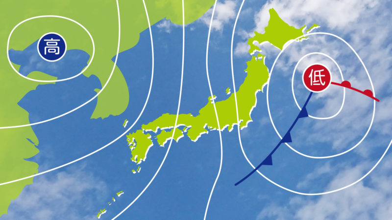 西高東低の冬の日本の天気図