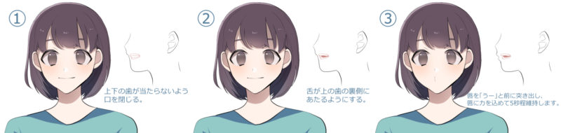 口輪筋を鍛える表情トレーニング